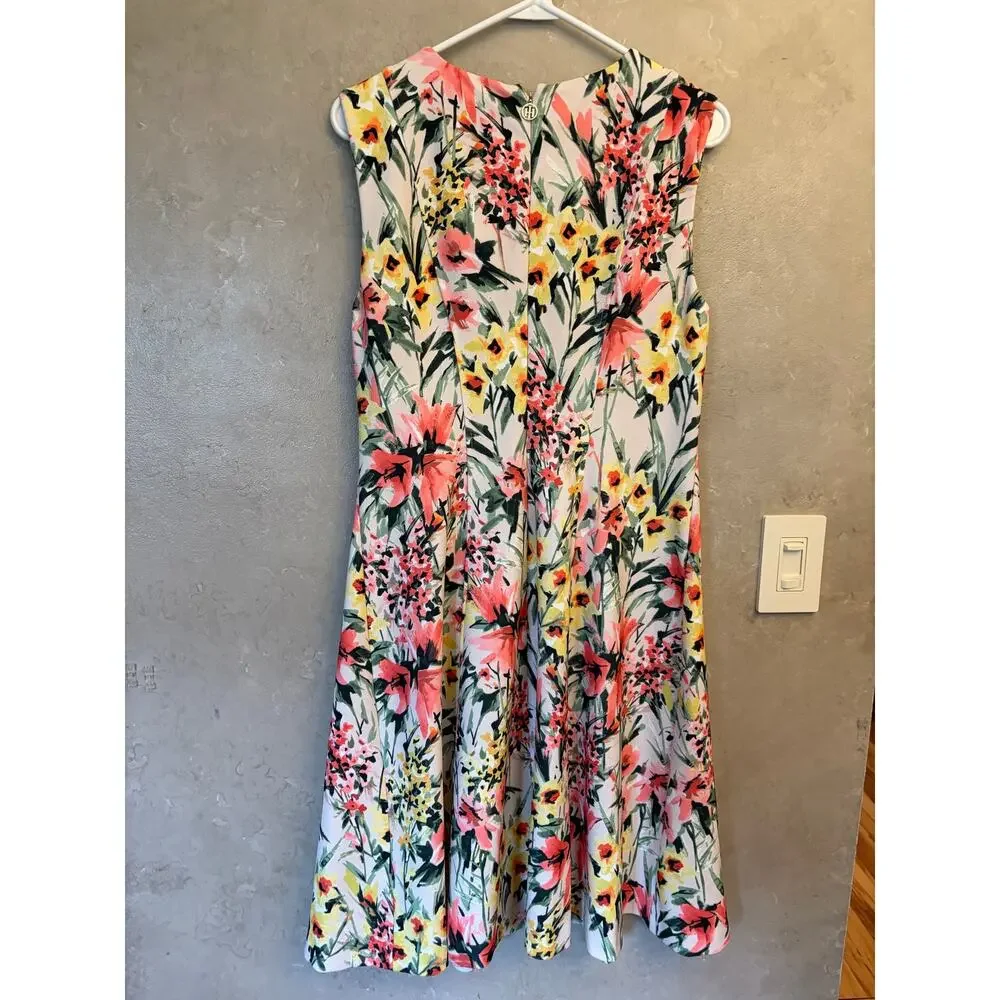 Tommy Hilfiger Vibrant Floral Print Sleeveless A-Line Dress Size 12